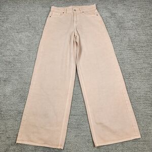 Old Navy Baggy Wide Leg Jeans Womens 6 Tall Pink Lt. Peach Mid Rise Denim Long